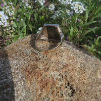 10k gold Deco hematite warrior Intaglio ring