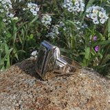 10k gold Deco hematite warrior Intaglio ring