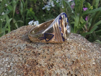 14k gold two tone Deco diamond & enamel Masonic ring - 1956