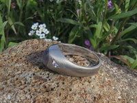14k white gold Star Sapphire & Diamond estate ring