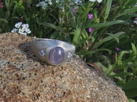 14k white gold Star Sapphire & Diamond estate ring