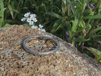 18k white gold BELAIS estate floral flower wedding band - size 8