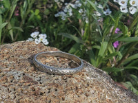 18k white gold BELAIS estate floral flower wedding band - size 8