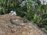 18k white gold BELAIS estate floral flower wedding band - size 8