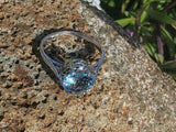 platinum Deco aquamarine solitaire antique ring