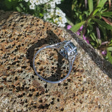 platinum Deco aquamarine solitaire antique ring