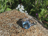 platinum Deco aquamarine solitaire antique ring