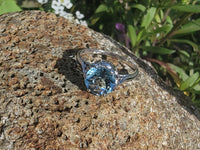 platinum Deco aquamarine solitaire antique ring