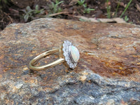 18ct gold two tone opal &  diamond antique ring - LONDON