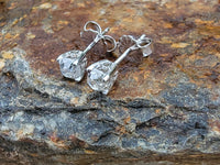 14k white gold old mine cut diamond studs earrings - .77ct tw HOLD