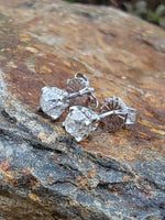 14k white gold old mine cut diamond studs earrings - .77ct tw