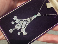 platinum c.1920's filigree Deco diamond necklace pendant