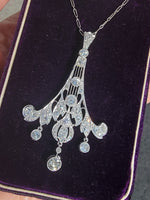 platinum c.1920's filigree Deco diamond necklace pendant