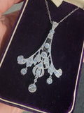 platinum c.1920's filigree Deco diamond necklace pendant