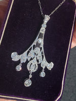 platinum c.1920's filigree Deco diamond necklace pendant