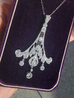 platinum c.1920's filigree Deco diamond necklace pendant
