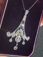 platinum c.1920's filigree Deco diamond necklace pendant