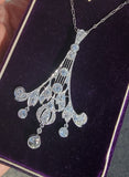 platinum c.1920's filigree Deco diamond necklace pendant