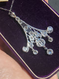 platinum c.1920's filigree Deco diamond necklace pendant