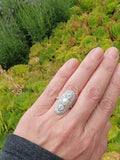 Platinum Diamond & Pearl estate Art Deco c.1920's glove shiel ring