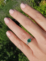 Platinum Emerald & Diamond estate Art Deco vintage antique ring