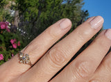 10k Victorian 5 old mine cut diamond antique ring