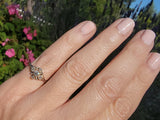 10k Victorian 5 old mine cut diamond antique ring