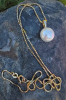 14k gold 10mm pearl necklace pendant