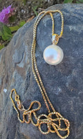 14k gold 10mm pearl necklace pendant