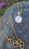 14k gold 10mm pearl necklace pendant