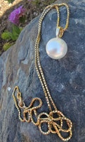 14k gold 10mm pearl necklace pendant