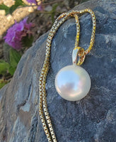 14k gold 10mm pearl necklace pendant
