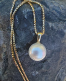 14k gold 10mm pearl necklace pendant