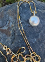 14k gold 10mm pearl necklace pendant