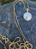 14k gold 10mm pearl necklace pendant