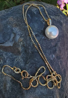 14k gold 10mm pearl necklace pendant