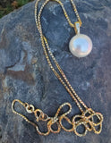 14k gold 10mm pearl necklace pendant