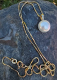 14k gold 10mm pearl necklace pendant