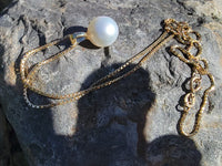 14k gold 10mm pearl necklace pendant