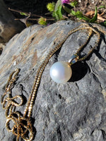 14k gold 10mm pearl necklace pendant