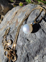 14k gold 10mm pearl necklace pendant
