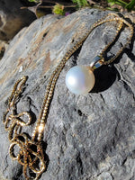 14k gold 10mm pearl necklace pendant