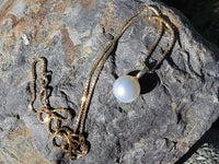 14k gold 10mm pearl necklace pendant