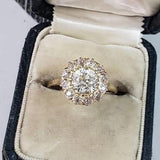 14k yellow  gold Edwardian Halo engagement Ring