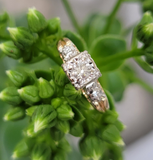 14k gold two tone c.30's - c.40's diamond engagement ring