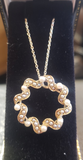 14k gold Victorian seed pearl necklace pendant lavaliere