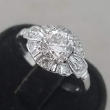 Platinum Art Deco c.1920's 1.00ct European cut diamond ring